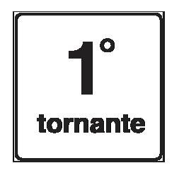 Cartello 60x60 cm Alluminio Scatolato Classe 2 NUMERO DEL TORNANTE