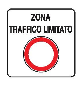 Cartello 60x60 cm Alluminio Scatolato Classe 2 ZONA A TRAFFICO LIMITATO