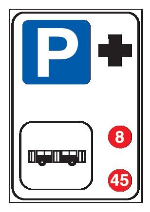 Cartello 60x90 cm Alluminio Scatolato Classe 1 PARCHEGGIO DI SCAMBIO CON LINEE AUTOBUS