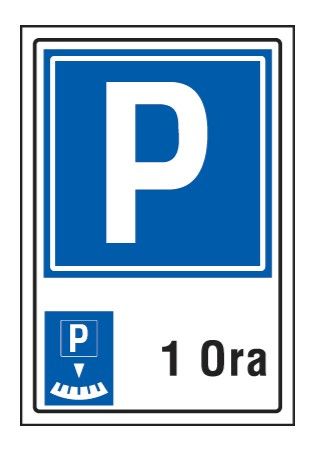 Cartello 60x90 cm Alluminio Scatolato CLASSE 2PARCHEGGIO A DISCO ORARIO