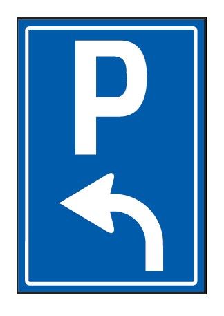 Cartello 60x90 cm Alluminio Scatolato CLASSE 2PREAVVISO DI PARCHEGGIO A SINISTRA