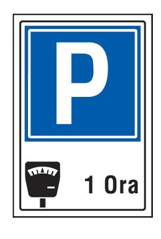 Cartello 60x90 cm Lamiera Scatolata Classe 1 PARCHEGGIO A PAGAMENTO