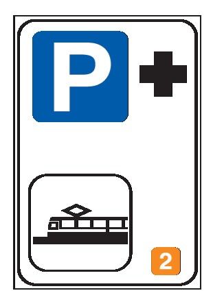 Cartello 60x90 cm Lamiera Scatolata Classe 1 PARCHEGGIO DI SCAMBIO CON METROPOLITANE OD ALTRI SERVIZI EXTRAURBANI SU ROTAIA