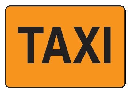 Cartello 60x90 cm Lamiera Scatolata Classe 1 TAXI