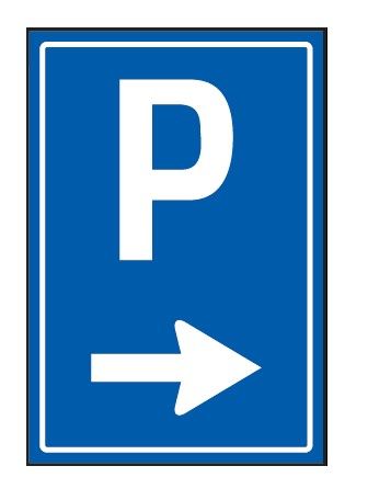 Cartello 60x90 cm Lamiera Scatolata CLASSE 2PREAVVISO DI PARCHEGGIO A DESTRA