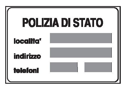 Cartello 90x60 cm Alluminio Scatolato Classe 2 POLIZIA DI STATO