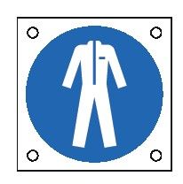 Cartello All. 60x60 mm OBBLIGO INDOSSARE GLI INDUMENTI PROTETTIVI