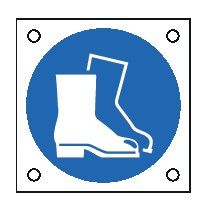 Cartello All. 60x60 mm OBBLIGO USO CALZATURE DI SICUREZZA