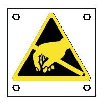 Cartello All. 60x60 mm PERICOLO CORRENTE ELETTROSTATICA
