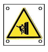 Cartello All. 60x60 mm PERICOLO DI PROIEZIONE OGGETTI
