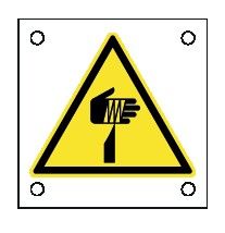 Cartello All. 60x60 mm PERICOLO OGGETTO AFFILATO