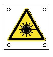 Cartello All. 60x60 mm PERICOLO RAGGIO LASER