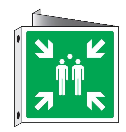 Cartello bifacciale in All. 155x155 mm PUNTO DI RACCOLTA