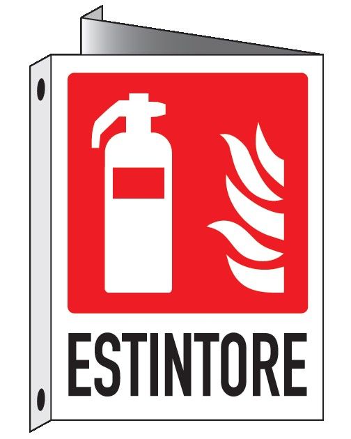 Cartello bifacciale in All. 155x205 mm ESTINTORE