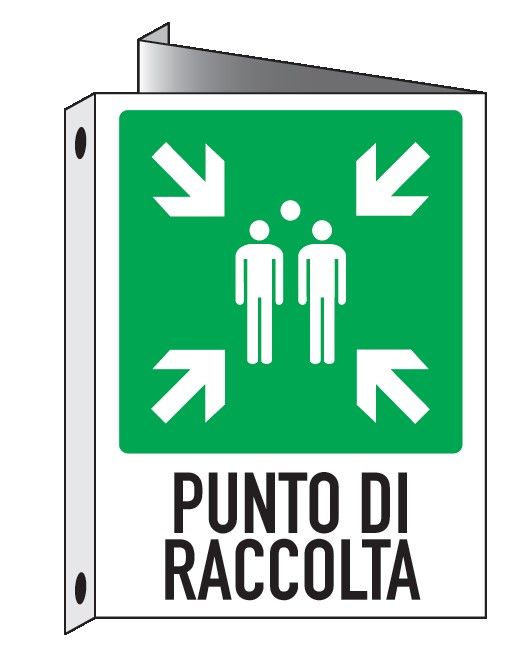 Cartello bifacciale in All. 155x205 mm PUNTO DI RACCOLTA