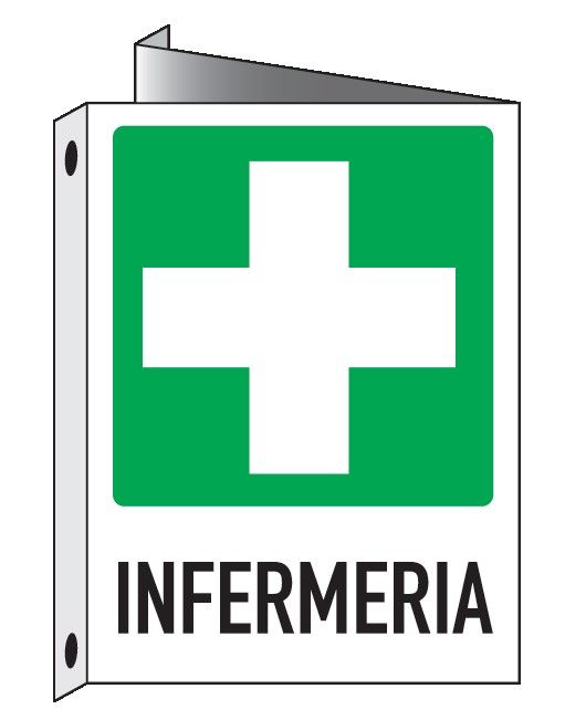 Cartello bifacciale in All. 245x325 mm INFERMERIA