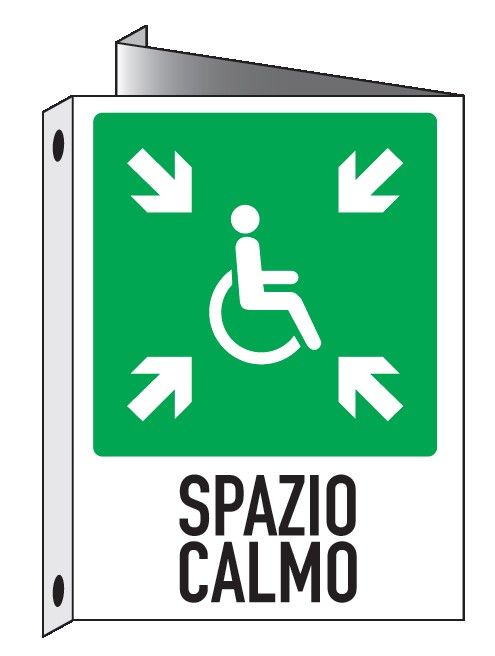 Cartello bifacciale in All. 245x325 mm SPAZIO CALMO