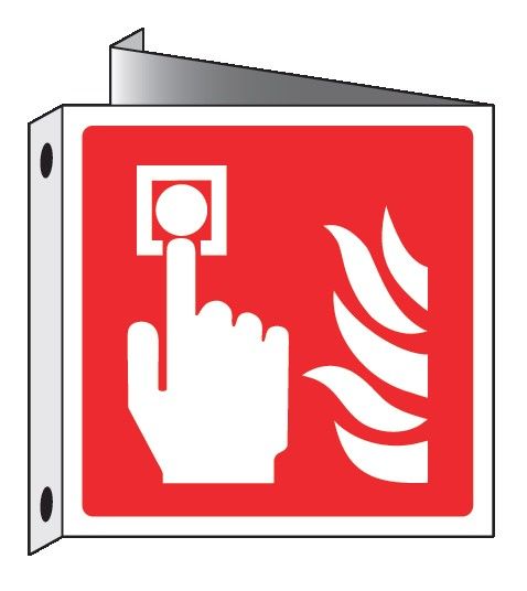 Cartello bifacciale in All. 400x400 PULSANTE ALLARME ANTINCENDIO