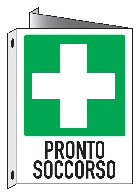 Cartello bifacciale in All. 400x500 mm PRONTO SOCCORSO