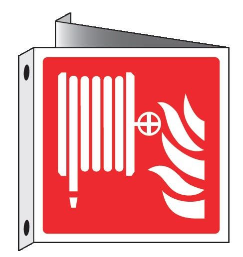 Cartello bifacciale Triangolato in All. 155x155 LANCIA ANTINCENDIO