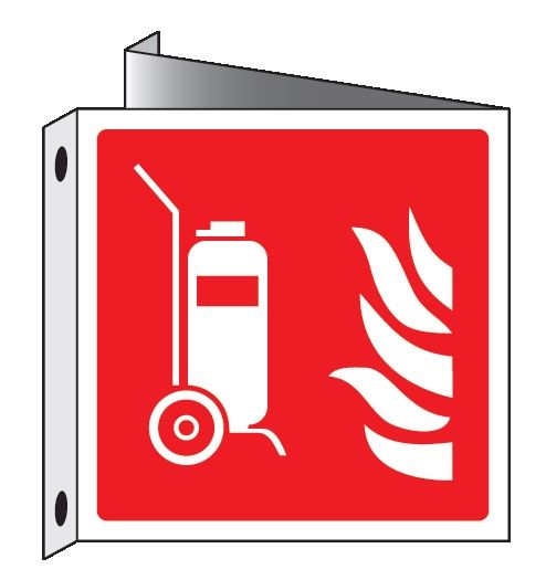 Cartello bifacciale Triangolato in All. 245x245 ESTINTORE ANTINCENDIO