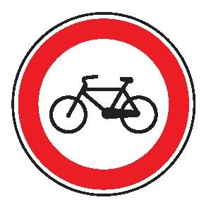 Cartello Dm60 cm Alluminio Scatolato Classe 1 TRANSITO VIETATO ALLE BICICLETTE