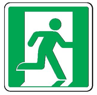 Cartello in All. 110x110 mm USCITA DI EMERGENZA A DX
