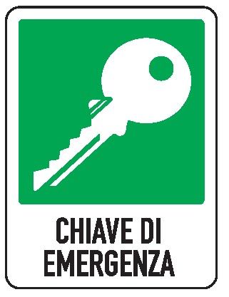 Cartello in All. 110x140 mm CHIAVE DI EMERGENZA