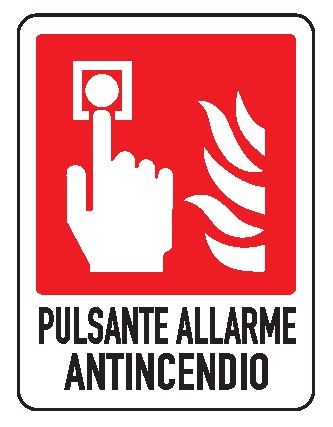 Cartello in All. 110x140 mm PULSANTE ALLARME ANTINCENDIO
