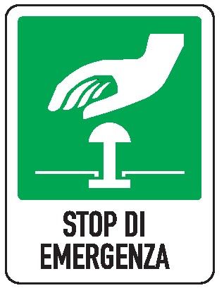 Cartello in All. 110x140 mm STOP DI EMERGENZA