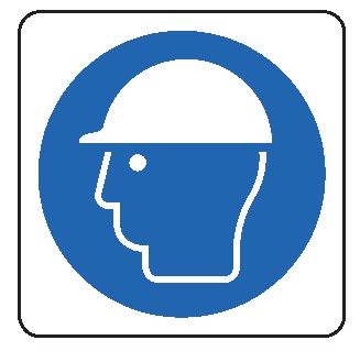 Cartello in All. 115x115 mm È OBBLIGATORIO INDOSSARE IL CASCO DI PROTEZIONE