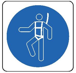 Cartello in All. 115x115 mm È OBBLIGATORIO INDOSSARE L'IMBRACATURA DI SICUREZZA