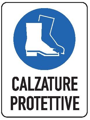 Cartello in All. 150x200 mm CALZATURE PROTETTIVE