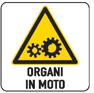 Cartello in All. 150x200 mm ORGANI IN MOTO
