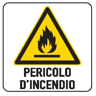 Cartello in All. 150x200 mm PERICOLO D'INCENDIO