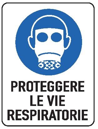 Cartello in All. 150x200 mm PROTEGGERE LE VIE RESPIRATORIE