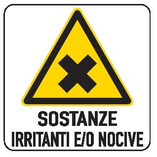 Cartello in All. 150x200 mm SOSTANZE IRRITANTI E/O NOCIVE