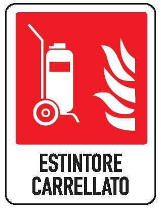 Cartello in All. 155x205 mm ESTINTORE CARRELLATO