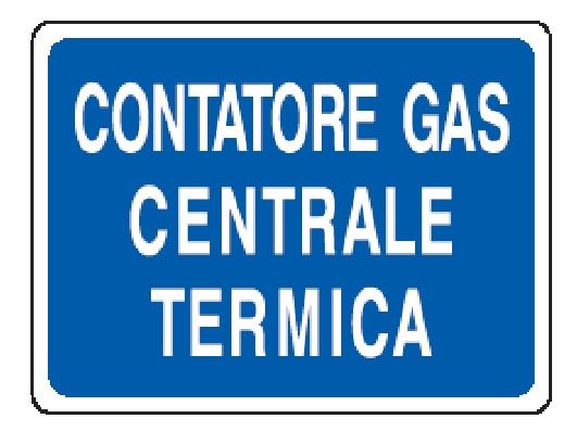 Cartello in All. 200x150 mm CONTATORE GAS CENTRALE TERMICA