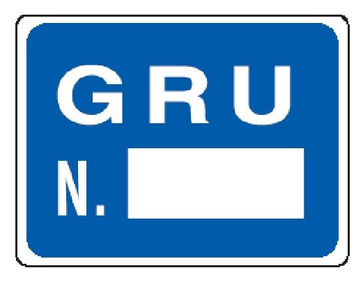 Cartello in All. 200x150 mm GRU N°