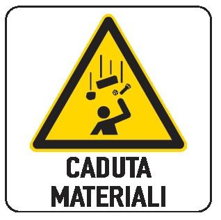Cartello in All. 200x300 mm CADUTA MATERIALI