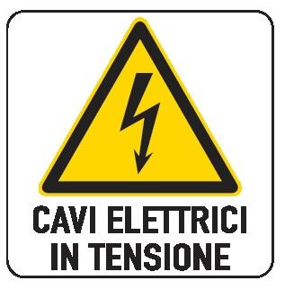 Cartello in All. 200x300 mm CAVI ELETTRICI IN TENSIONE