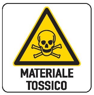 Cartello in All. 200x300 mm MATERIALE TOSSICO