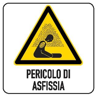 Cartello in All. 200x300 mm PERICOLO DI ASFISSIA