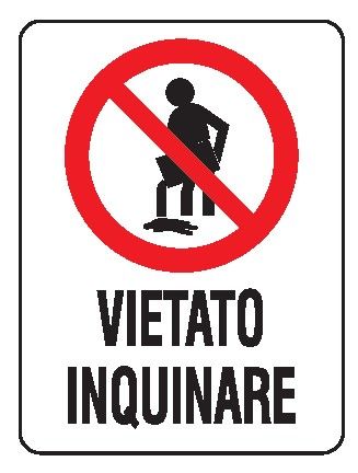 Cartello in All. 200x300 mm VIETATO INQUINARE