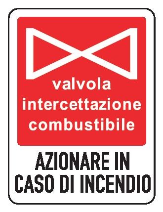 Cartello in All. 245x325 mm AZIONARE IN CASO DI INCENDIO
