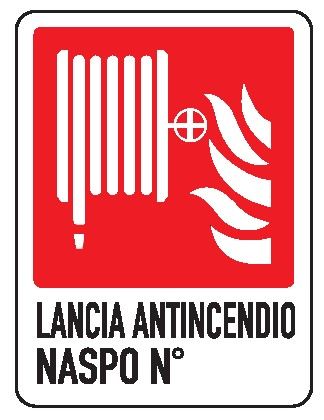 Cartello in All. 245x325 mm LANCIA ANTINCENDIO NASPO N.