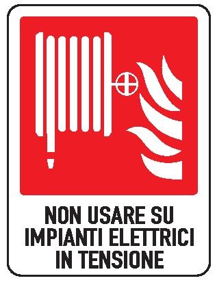 Cartello in All. 245x325 mm NON USARE SU IMPIANTI ELETTRICI IN TENSIONE