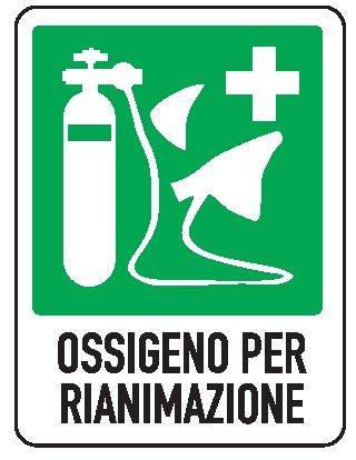 Cartello in All. 245x325 mm OSSIGENO DI RIANIMAZIONE