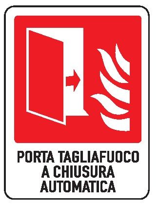 Cartello in All. 245x325 mm PORTA TAGLIAFUOCO A CHIUSURA AUTOMATICA